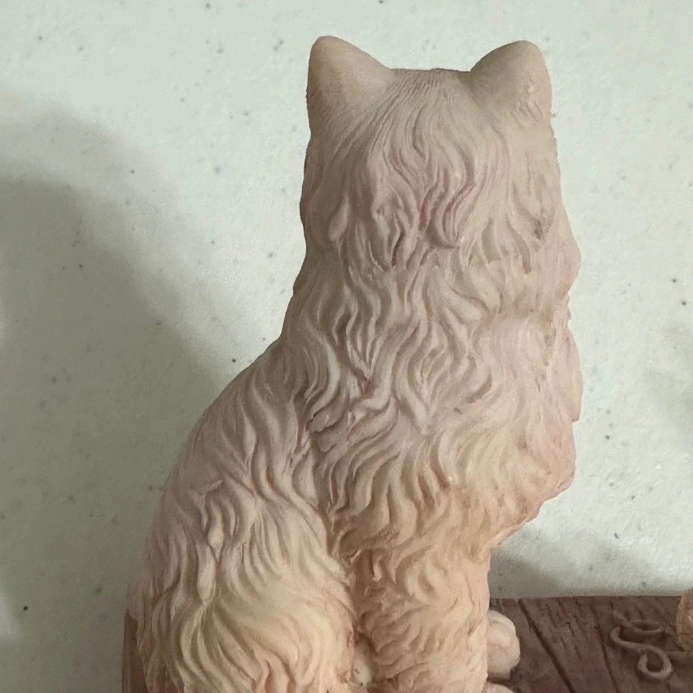 Continental Creations Yellow Persian Cat Resin Photo Frame Holder Kitschy VTG